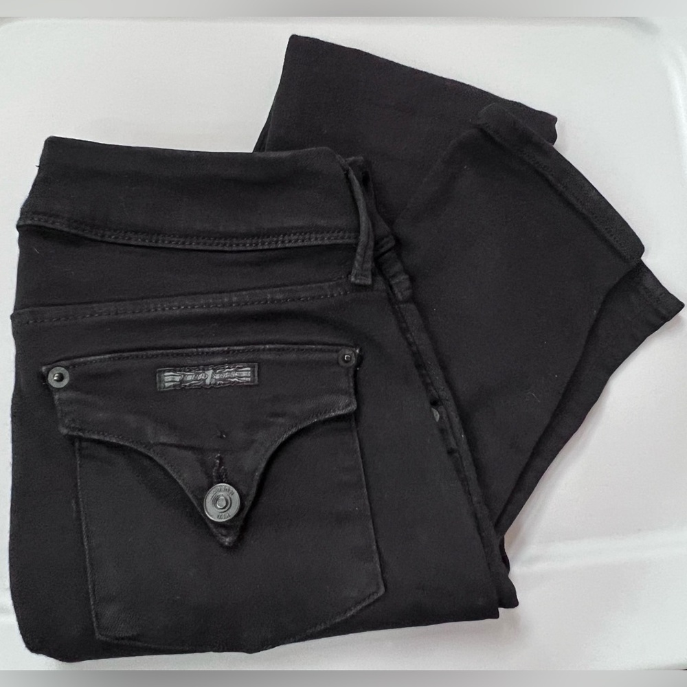 27 HUDSON COLLIN skinny super model black colored jeans NEW $100+ flap pockets